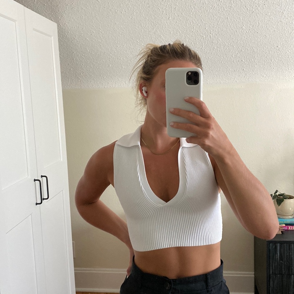 aritzia cropped rib top